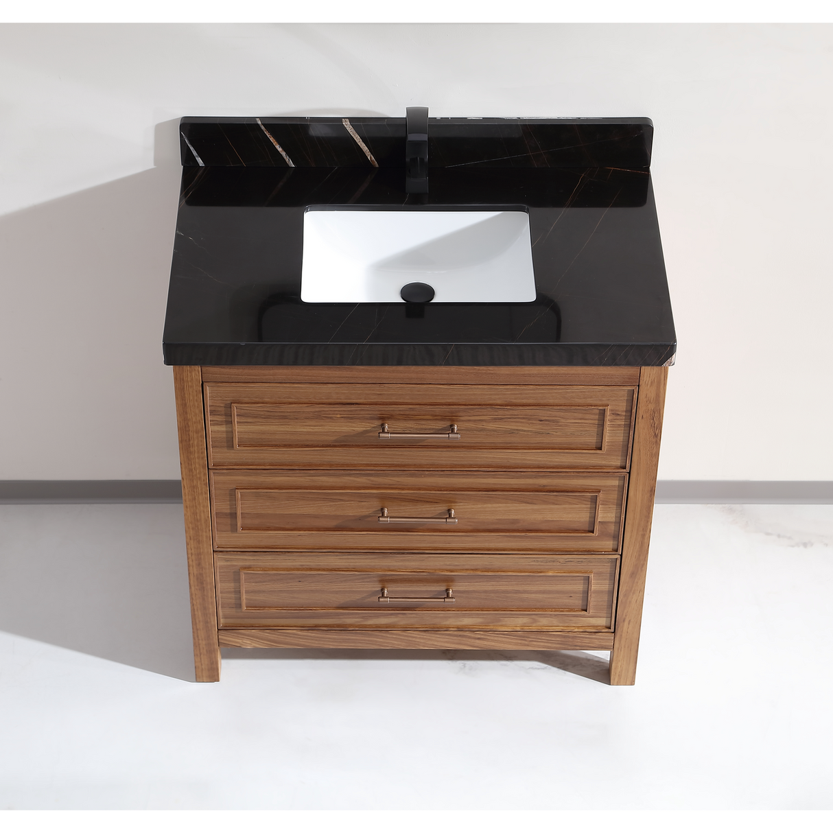 Legion Furniture 36" EBONY SINK VANITY LIGHT FINISH WITH WK-36 TOP 2" THICK BLACK NATURAL TOP WK2428-36-EW-WITH BLACK NATURAL TOP