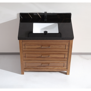 Legion Furniture 36" EBONY SINK VANITY LIGHT FINISH WITH WK-36 TOP 2" THICK BLACK NATURAL TOP WK2428-36-EW-WITH BLACK NATURAL TOP