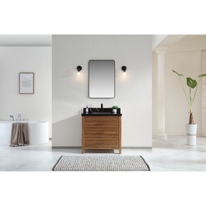 Legion Furniture 36" EBONY SINK VANITY LIGHT FINISH WITH WK-36 TOP 2" THICK BLACK NATURAL TOP WK2428-36-EW-WITH BLACK NATURAL TOP
