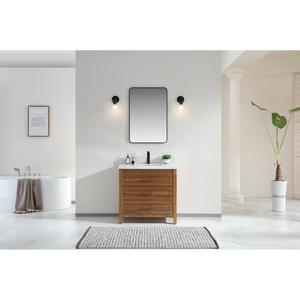Legion Furniture 36" EBONY SINK VANITY LIGHT FINISH WITH WK-36 TOP 2" THICK WHITE NATURAL TOP WK2428-36-EW-WITH WHITE NATURAL TOP