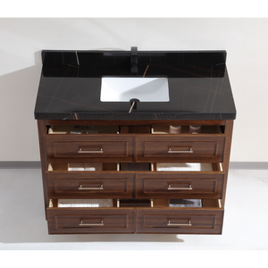 Legion Furniture 48" EBONY SINK VANITY DARK FINISH WITH WK-48 TOP 2" THICK BLACK NATURAL TOP WK2428-48-EB-WITH BLACK NATURAL TOP