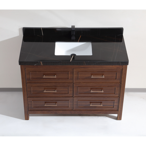Legion Furniture 48" EBONY SINK VANITY DARK FINISH WITH WK-48 TOP 2" THICK BLACK NATURAL TOP WK2428-48-EB-WITH BLACK NATURAL TOP