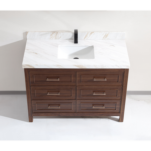 Legion Furniture 48" EBONY SINK VANITY DARK FINISH WITH WK-48 TOP 2" THICK WHITE NATURAL TOP WK2428-48-EB-WITH WHITE NATURAL TOP