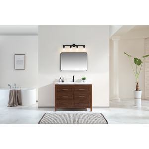 Legion Furniture 48" EBONY SINK VANITY DARK FINISH WITH WK-48 TOP 2" THICK WHITE NATURAL TOP WK2428-48-EB-WITH WHITE NATURAL TOP