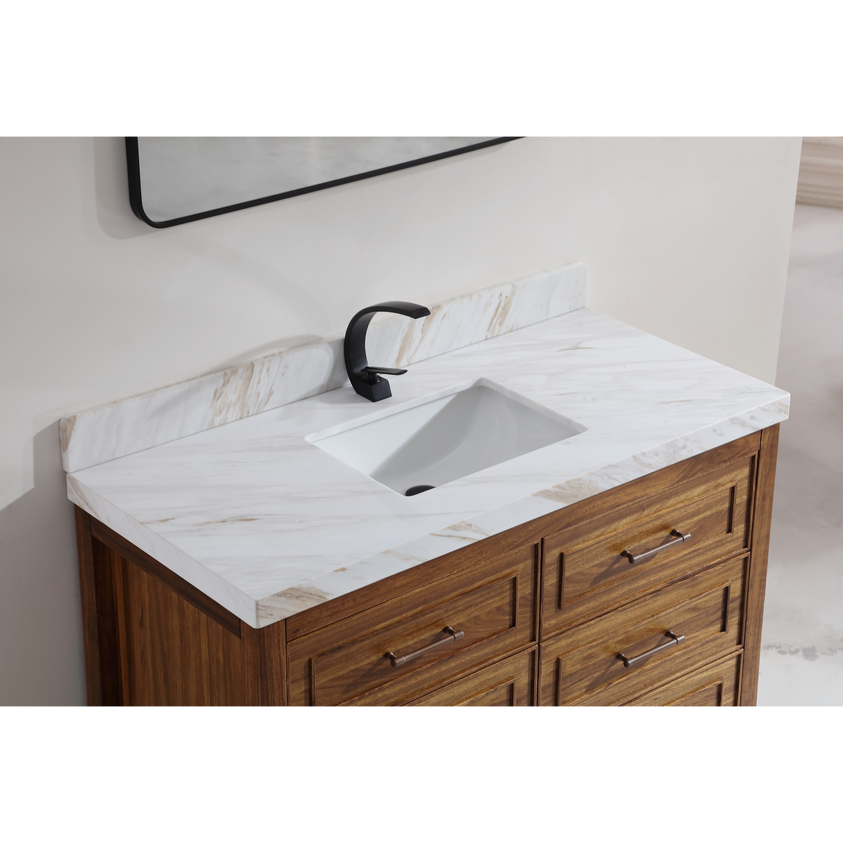 Legion Furniture 48" EBONY SINK VANITY LIGHT FINISH WITH WK-48 TOP 2" THICK WHITE NATURAL TOP WK2428-48-EW-WITH WHITE NATURAL TOP