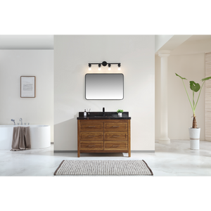 Legion Furniture 48" EBONY SINK VANITY LIGHT FINISH WITH WK-48 TOP 2" THICK BLACK NATURAL TOP WK2428-48-EW-WITH BLACK NATURAL TOP