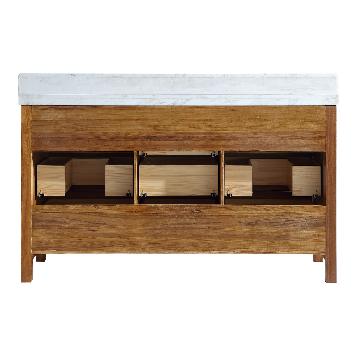 Legion Furniture 60" EBONY SINGLE SINK VANITY LIGHT FINISH WITH WK-60S TOP 2" THICK WHITE NATURAL TOP WK2428-60S-EW-WITH WHITE NATURAL TOP