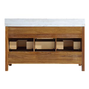 Legion Furniture 60" EBONY SINGLE SINK VANITY LIGHT FINISH WITH WK-60S TOP 2" THICK WHITE NATURAL TOP WK2428-60S-EW-WITH WHITE NATURAL TOP