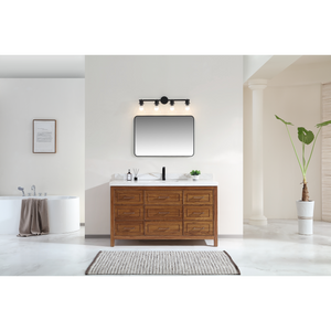 Legion Furniture 60" EBONY SINGLE SINK VANITY LIGHT FINISH WITH WK-60S TOP 2" THICK WHITE NATURAL TOP WK2428-60S-EW-WITH WHITE NATURAL TOP