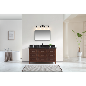 Legion Furniture 60" EBONY SINGLE SINK VANITY DARK FINISH WITH WK-60S TOP 2" THICK BLACK NATURAL TOP WK2428-60S-EB-WITH BLACK NATURAL TOP