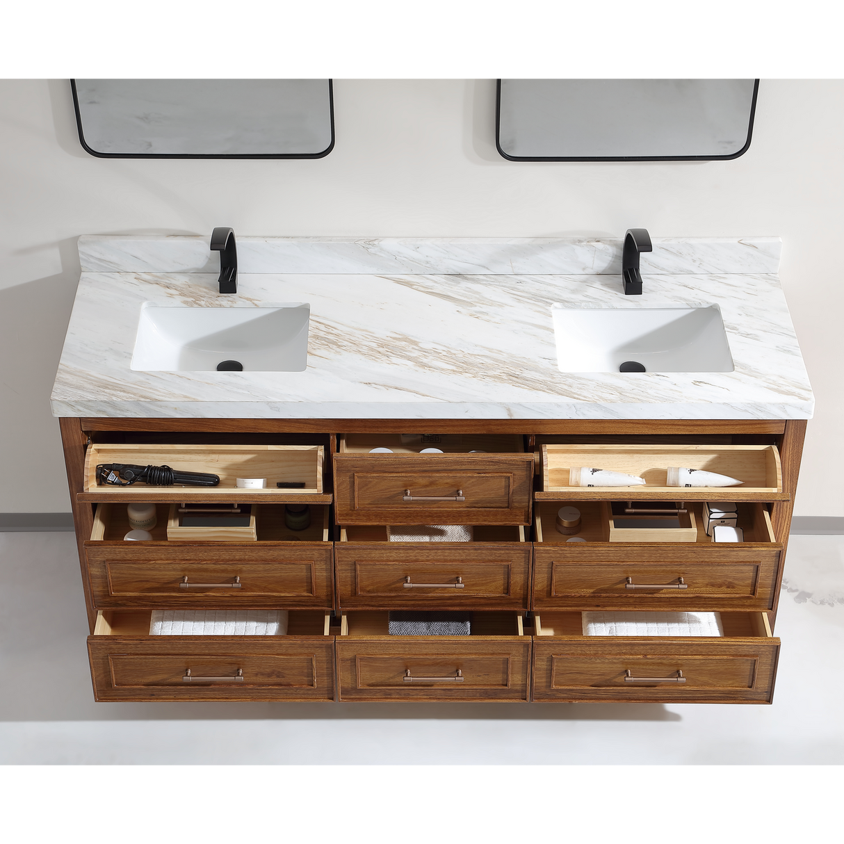 Legion Furniture 72" EBONY DOUBLE SINK VANITY LIGHT FINISH WITH WK-72 TOP 2" THICK WHITE NATURAL TOP WK2428-72-EW-WITH WHITE NATURAL TOP