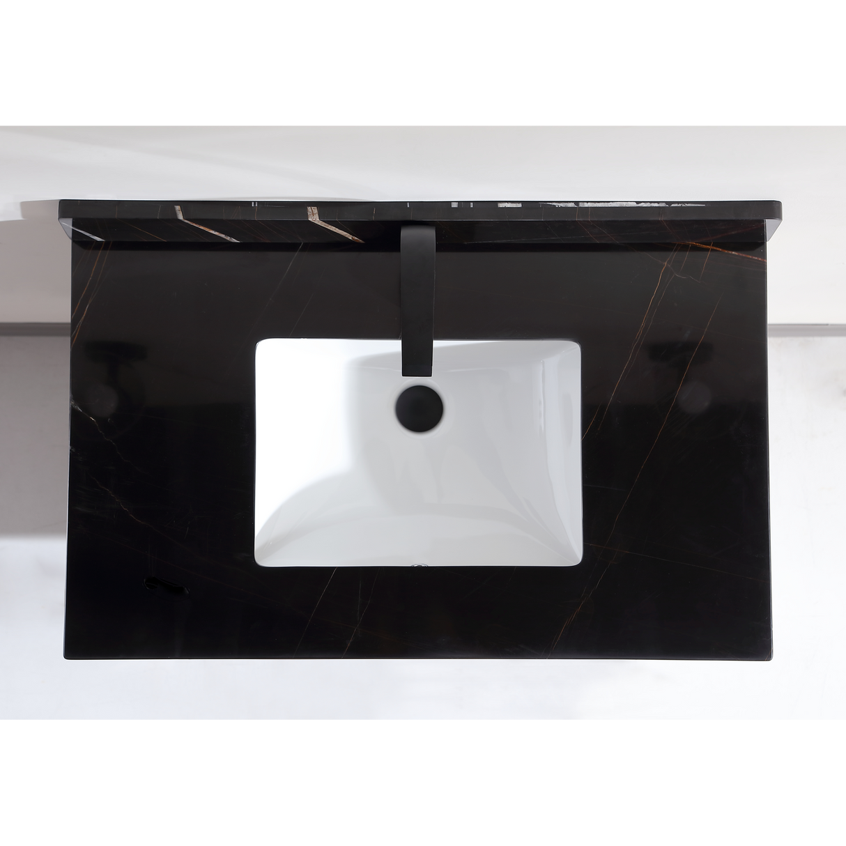 Legion Furniture 36" VANITY WITH GOLDEN BRUSH STAINLESS STEEL FRAME AND TRICORN BLACK FINISH WITH 2' THICK BLACK NATUAL STONE TOP WK2438-36-BG-WITH BLACK NATURAL TOP