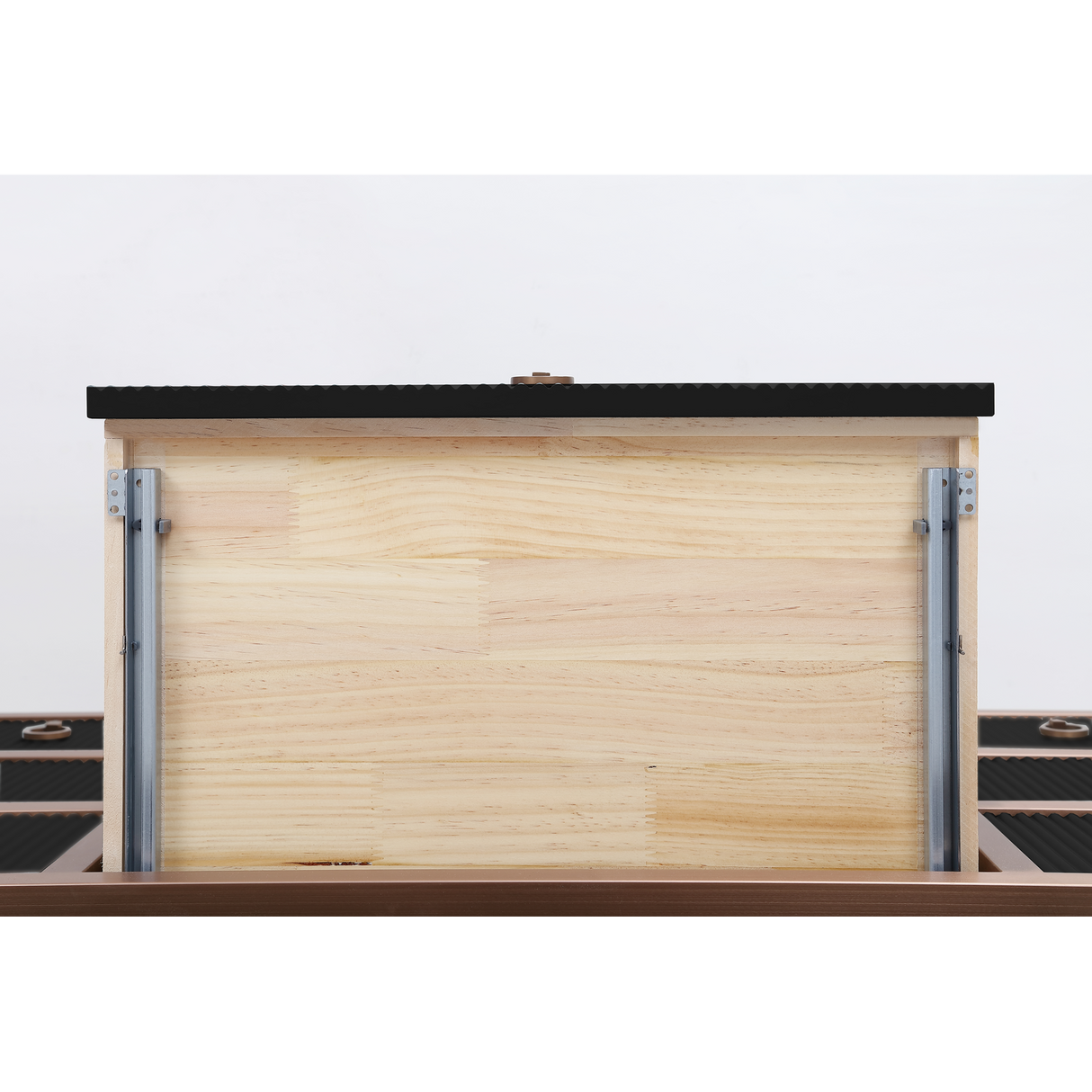 Legion Furniture 48" VANITY WITH GOLDEN BRUSH STAINLESS STEEL FRAME AND TRICORN BLACK FINISH WITH 2' THICK WHITE NATUAL STONE TOP WK2438-48-BG-WITH WHITE NATURAL TOP