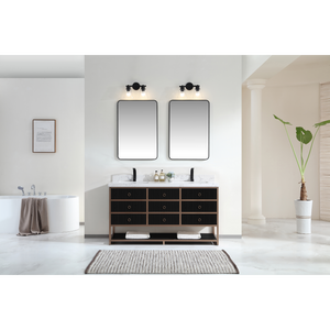 Legion Furniture 72" DOUBLE VANITY WITH GOLDEN BRUSH STAINLESS STEEL FRAME AND TRICORN BLACK FINISH WITH 2' THICK WHITE ARTIFICIAL STONE TOP WK2438-72-BG-WITH WHITE ARTIFICIAL TOP