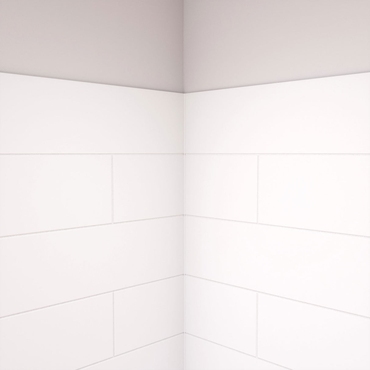 DreamLine DreamStone 36 in. D x 36 in. W x 84 in. H Corner Shower Wall Kit in White Modern Subway Pattern