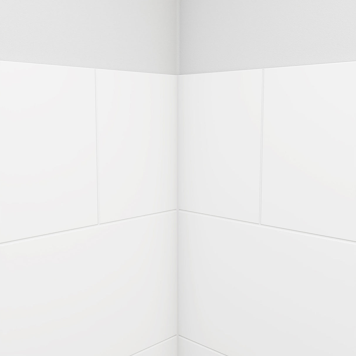 DreamLine DreamStone 42 in. D x 42 in. W x 84 in. H Corner Shower Wall Kit in White Traditional Subway Pattern