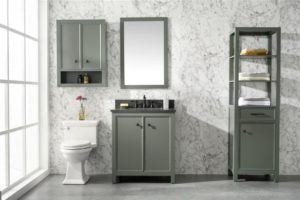 Legion Furniture 30" PEWTER GREEN FINISH SINK VANITY CABINET WITH BLUE LIME STONE TOP WLF2130-PG