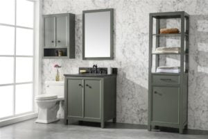 Legion Furniture 30" PEWTER GREEN FINISH SINK VANITY CABINET WITH BLUE LIME STONE TOP WLF2130-PG