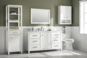 Legion Furniture 60" WHITE FINISH SINGLE SINK VANITY CABINET WITH CARRARA WHITE TOP WLF2160S-W