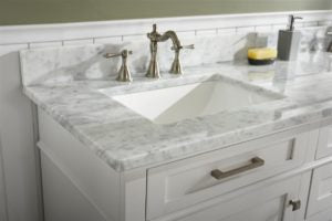 Legion Furniture 72" WHITE DOUBLE SINGLE SINK VANITY CABINET WITH CARRARA WHITE TOP WLF2272-W