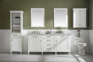 Legion Furniture 72" WHITE DOUBLE SINGLE SINK VANITY CABINET WITH CARRARA WHITE TOP WLF2272-W
