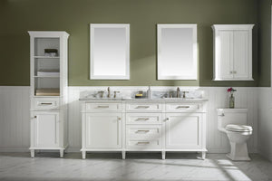 Legion Furniture 72" WHITE DOUBLE SINGLE SINK VANITY CABINET WITH CARRARA WHITE TOP WLF2272-W