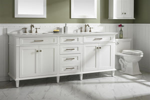 Legion Furniture 80" WHITE DOUBLE SINGLE SINK VANITY CABINET WITH CARRARA WHITE QUARTZ TOP WLF2280-CW-QZ WLF2280-W