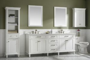 Legion Furniture 80" WHITE DOUBLE SINGLE SINK VANITY CABINET WITH CARRARA WHITE QUARTZ TOP WLF2280-CW-QZ WLF2280-W