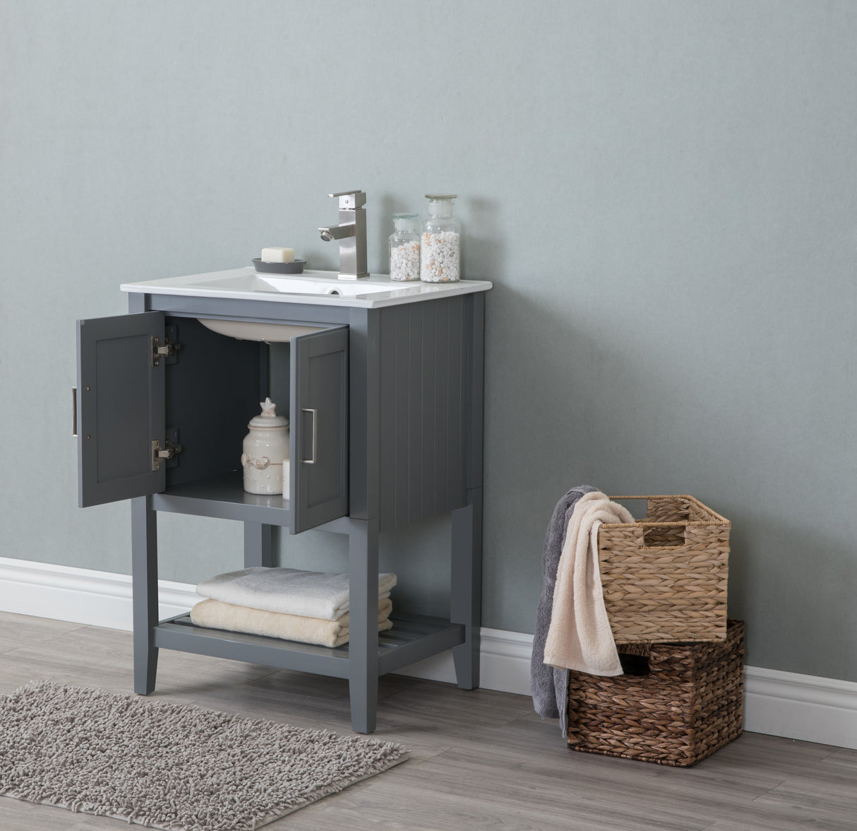 Legion Furniture 24" KD WESTCHESTER GRAY SINK VANITY WLF6023-JK