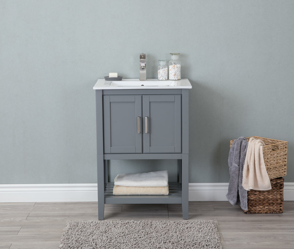 Legion Furniture 24" KD WESTCHESTER GRAY SINK VANITY WLF6023-JK