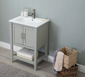 Legion Furniture 24" KD WHITE GRAY SINK VANITY WLF6023-RL