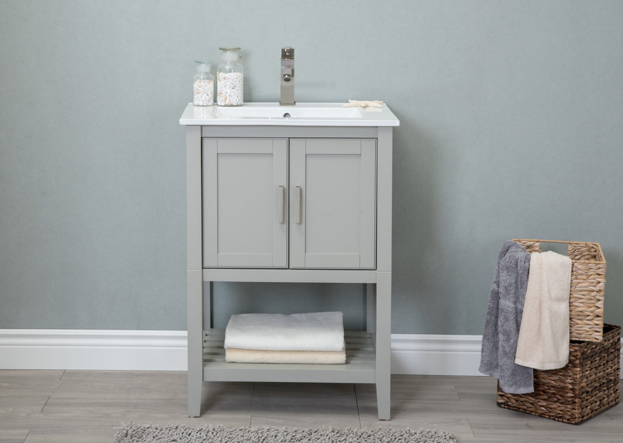 Legion Furniture 24" KD WHITE GRAY SINK VANITY WLF6023-RL