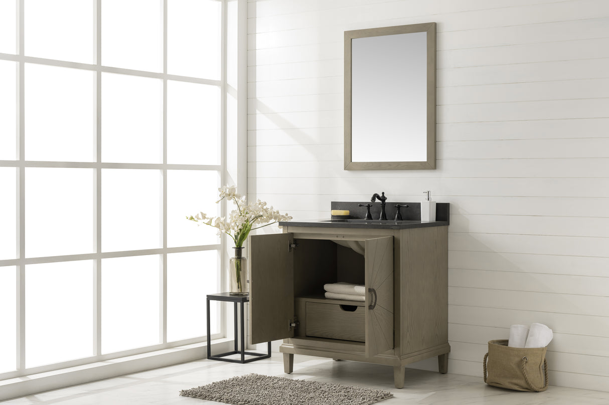 Legion Furniture 30" ANTIQUE GRAY OAK VANITY WITH BLUE LIMESTONE TOP WLF7040-30-AGO-BS