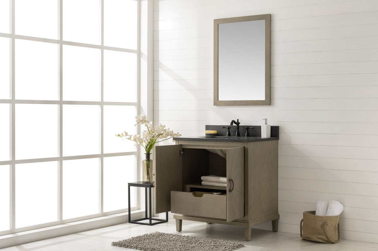 Legion Furniture 30" ANTIQUE GRAY OAK VANITY WITH BLUE LIMESTONE TOP WLF7040-30-AGO-BS