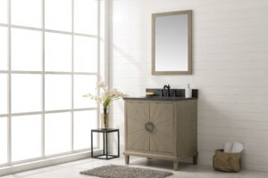 Legion Furniture 30" ANTIQUE GRAY OAK VANITY WITH BLUE LIMESTONE TOP WLF7040-30-AGO-BS