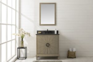 Legion Furniture 30" ANTIQUE GRAY OAK VANITY WITH BLUE LIMESTONE TOP WLF7040-30-AGO-BS
