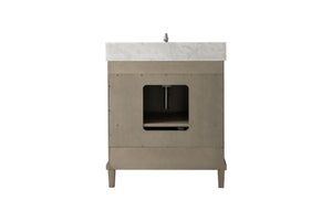 Legion Furniture 30" ANTIQUE GRAY OAK VANITY WITH CARRARA WHITE TOP WLF7040-30-AGO-CW
