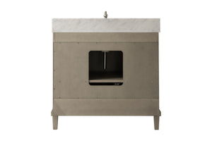 Legion Furniture 36" ANTIQUE GRAY OAK  VANITY WITH CARRARA WHITE TOP WLF7040-36-AGO-CW