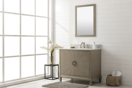 Legion Furniture 36" ANTIQUE GRAY OAK  VANITY WITH CARRARA WHITE TOP WLF7040-36-AGO-CW