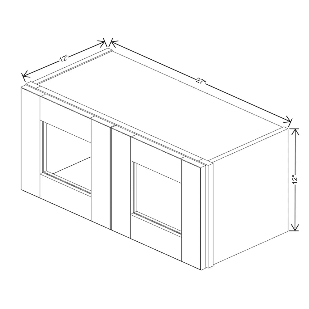 Charcoal 27" Wide × 42" High Wall Cabinet - J&K Cabinetry