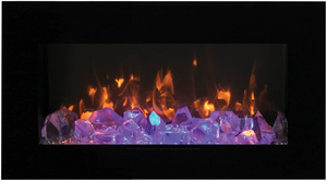 Amantii WM-FM-48-5823-BG Wall Mount/ Flush Mount Smart Electric  48" Indoor / Outdoor WiFi Enabled Fireplace , Featuring a MultiFunction Remote Control , Multi Speed Flame Motor
