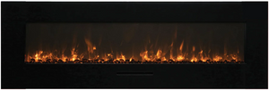 Amantii WM-FM-60-7023-BG Wall Mount/ Flush Mount Smart Electric  60" Indoor / Outdoor WiFi Enabled Fireplace , Featuring a MultiFunction Remote Control , Multi Speed Flame Motor