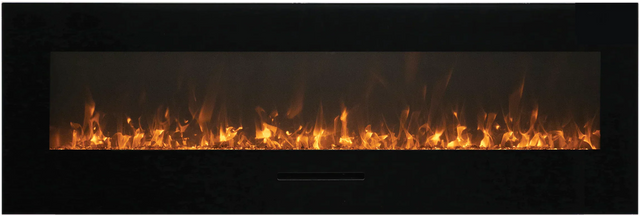 Amantii WM-FM-72-8123-BG Wall Mount/ Flush Mount Smart Electric  72" Indoor / Outdoor WiFi Enabled Fireplace , Featuring a MultiFunction Remote Control , Multi Speed Flame Motor