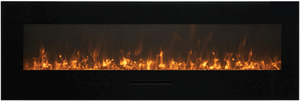 Amantii WM-FM-60-7023-BG Wall Mount/ Flush Mount Smart Electric  60" Indoor / Outdoor WiFi Enabled Fireplace , Featuring a MultiFunction Remote Control , Multi Speed Flame Motor