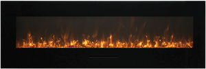 Amantii WM-FM-50-BG-3 Wall Mount/ Flush Mount Smart Electric  50" Indoor / Outdoor WiFi Enabled Fireplace , Featuring a MultiFunction Remote Control , Multi Speed Flame Motor