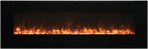 Amantii WM-FM-50-BG-3 Wall Mount/ Flush Mount Smart Electric  50" Indoor / Outdoor WiFi Enabled Fireplace , Featuring a MultiFunction Remote Control , Multi Speed Flame Motor