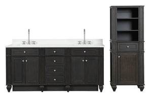 Winston 72" Double Sink Vanity with White Quartz Top