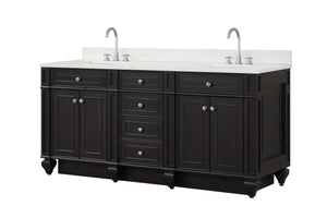 Winston 72" Double Sink Vanity with White Quartz Top