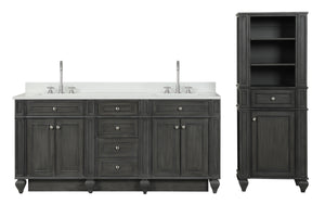 Winston 72" Double Sink Vanity with White Quartz Top
