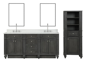 Winston 72" Double Sink Vanity with White Quartz Top